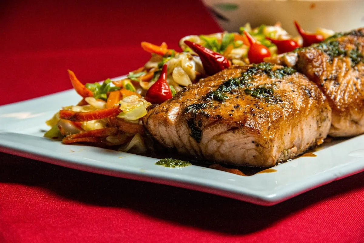 Fresh grilled fish on a plate