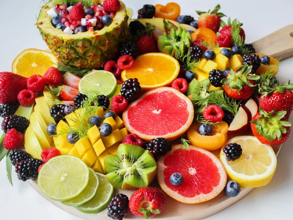 A colourful selection of tropical fruits